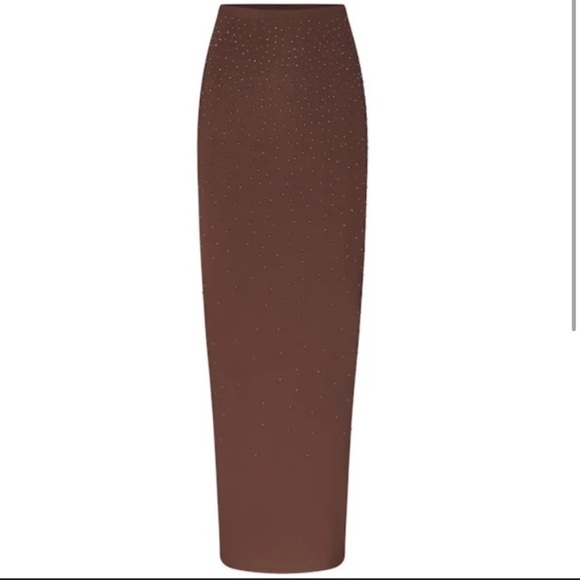SKIMS X SWAROVSKI JELLY SHEER TUBE SKIRT in Cocoa New with Tag! - Picture 2 of 8